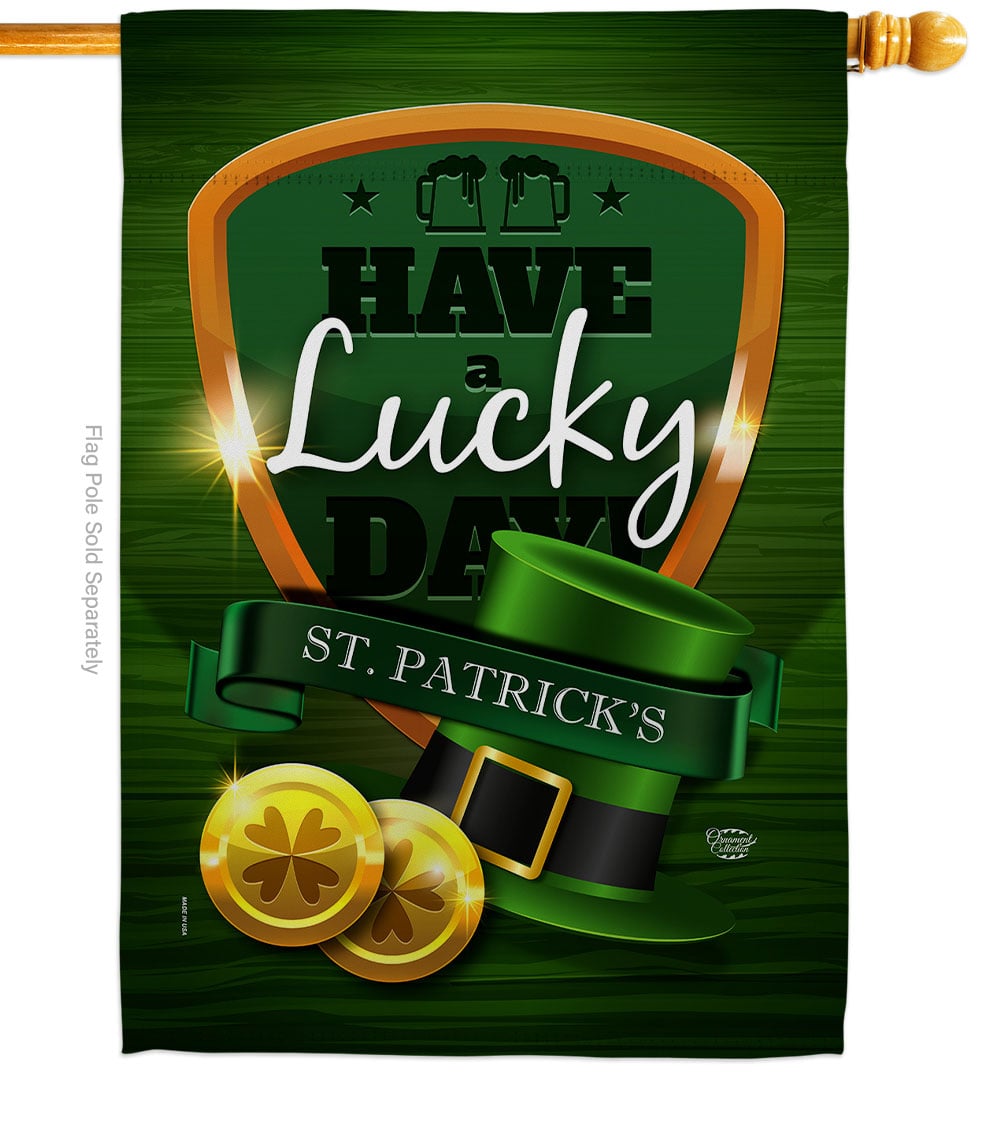 Have a Lucky Day Springtime St Patrick Double-Sided Garden Decorative House Flag, Multi Color