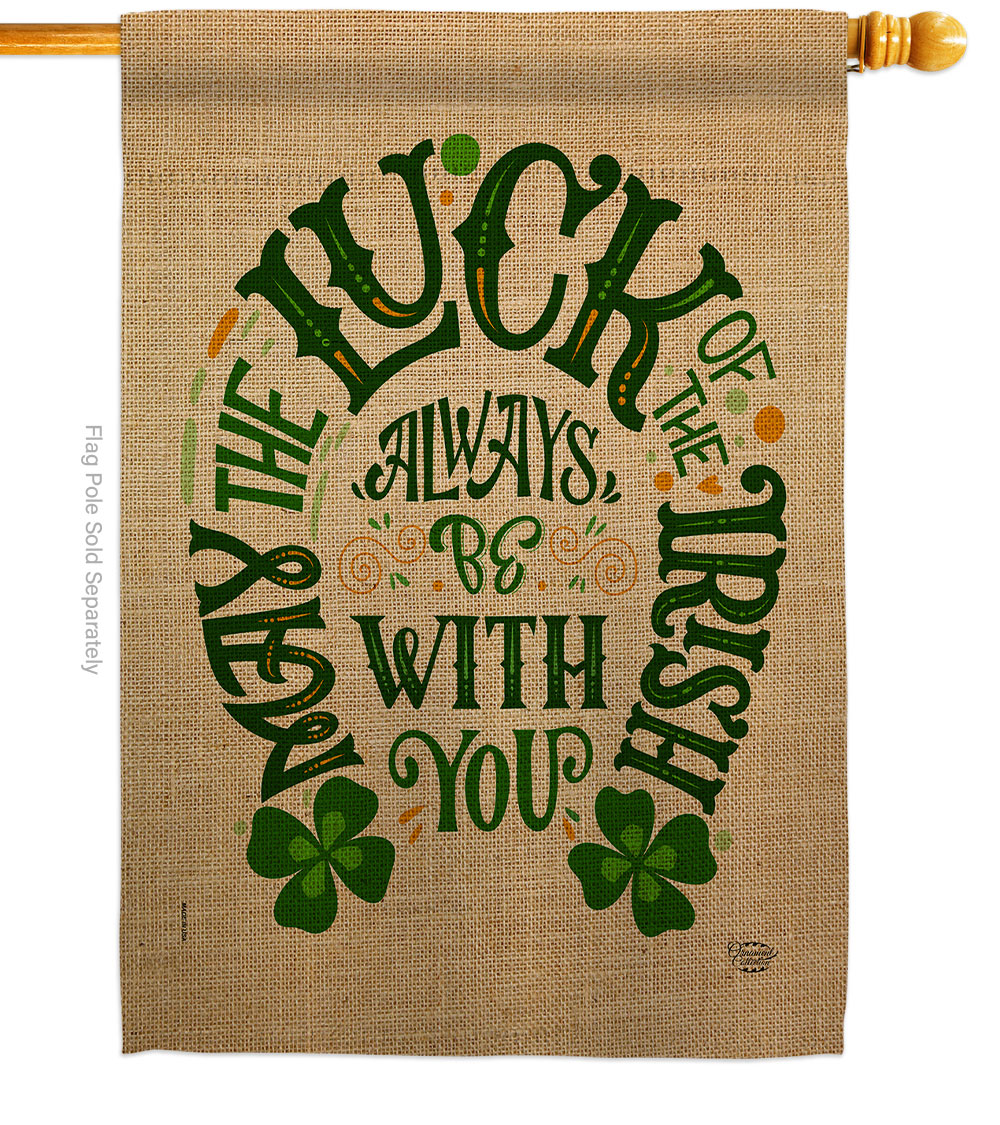Luck Always with You Springtime St Patrick Double-Sided Garden Decorative House Flag, Multi Color