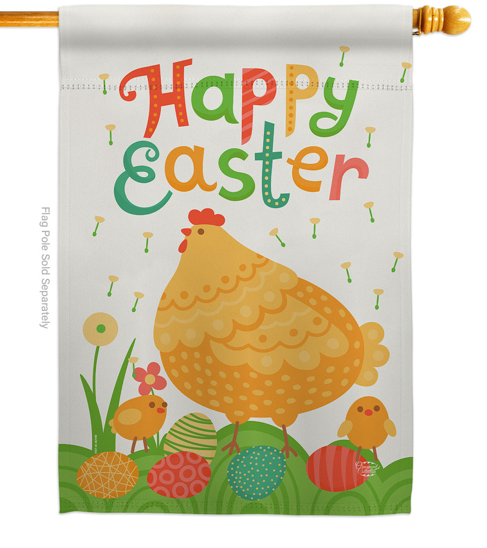 Easter Chicks Springtime Double-Sided Garden Decorative House Flag, Multi Color