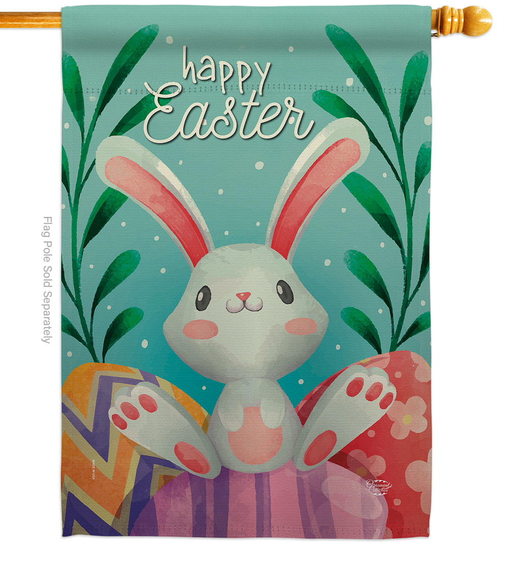 Colorful Easter Eggs Springtime Double-Sided Garden Decorative House Flag, Multi Color