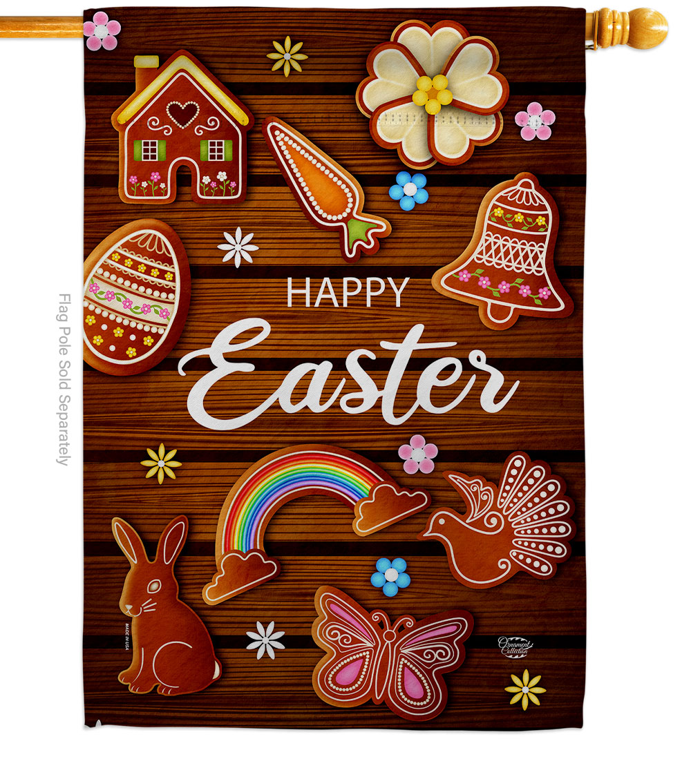 Chocolate Easter Springtime Double-Sided Garden Decorative House Flag, Multi Color
