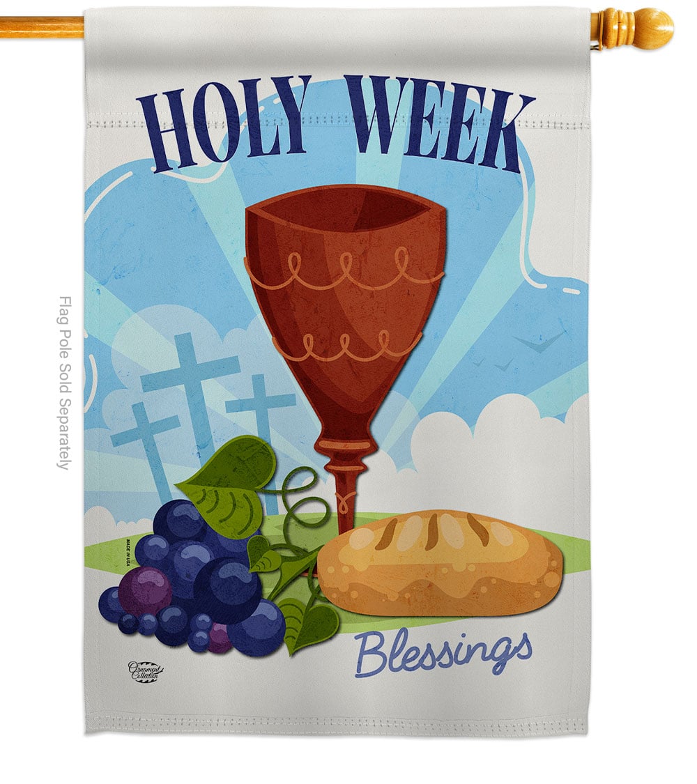 Holy Week Religious Faith Double-Sided Garden Decorative House Flag, Multi Color