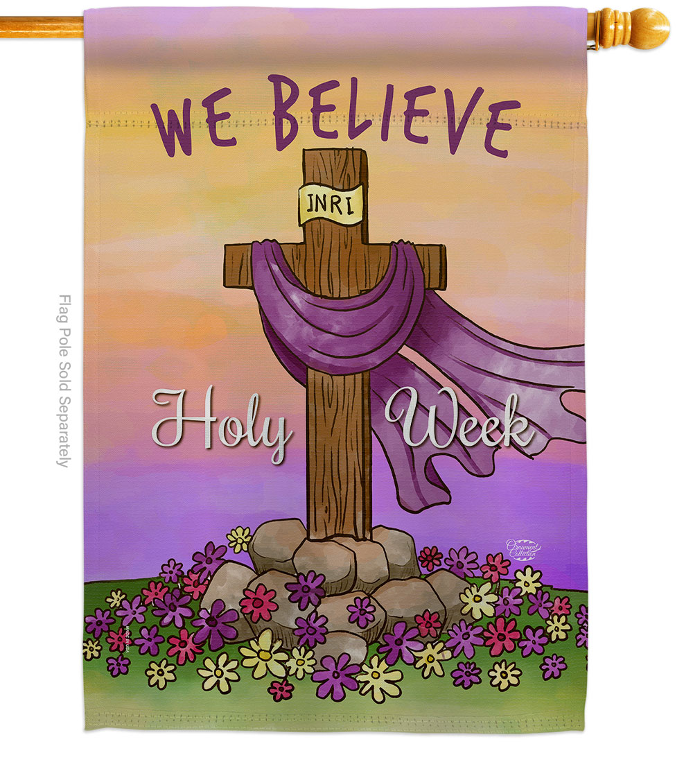 We Belive Religious Faith Double-Sided Garden Decorative House Flag, Multi Color