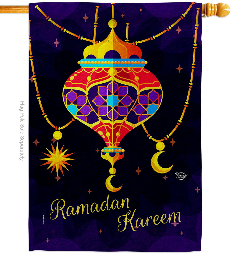 Ramadan Greeting Religious Double-Sided Garden Decorative House Flag, Multi Color