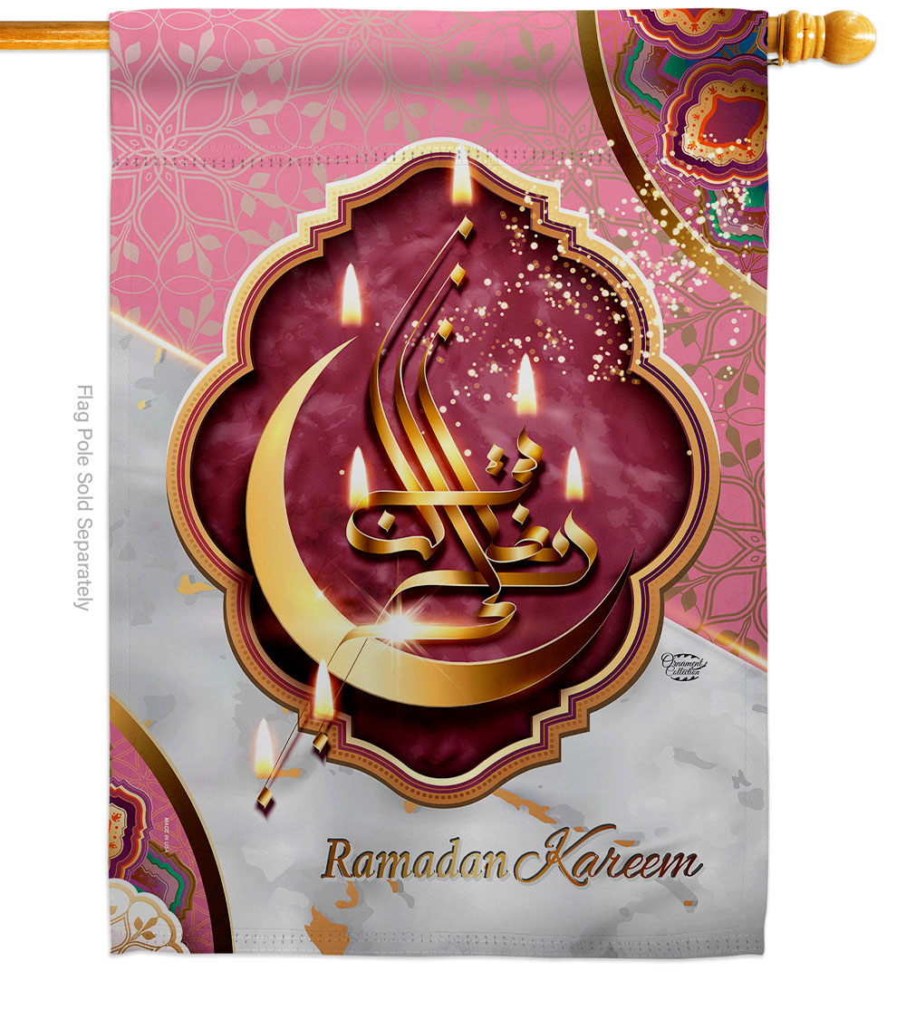 Happy Ramadan Kareem Religious Double-Sided Garden Decorative House Flag, Multi Color