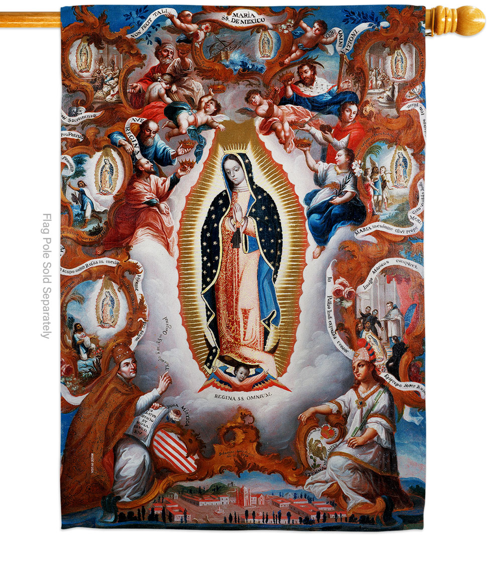 H192511-BO Virgin of Guadalupe Religious Faith Double-Sided Garden Decorative House Flag, Multi Color