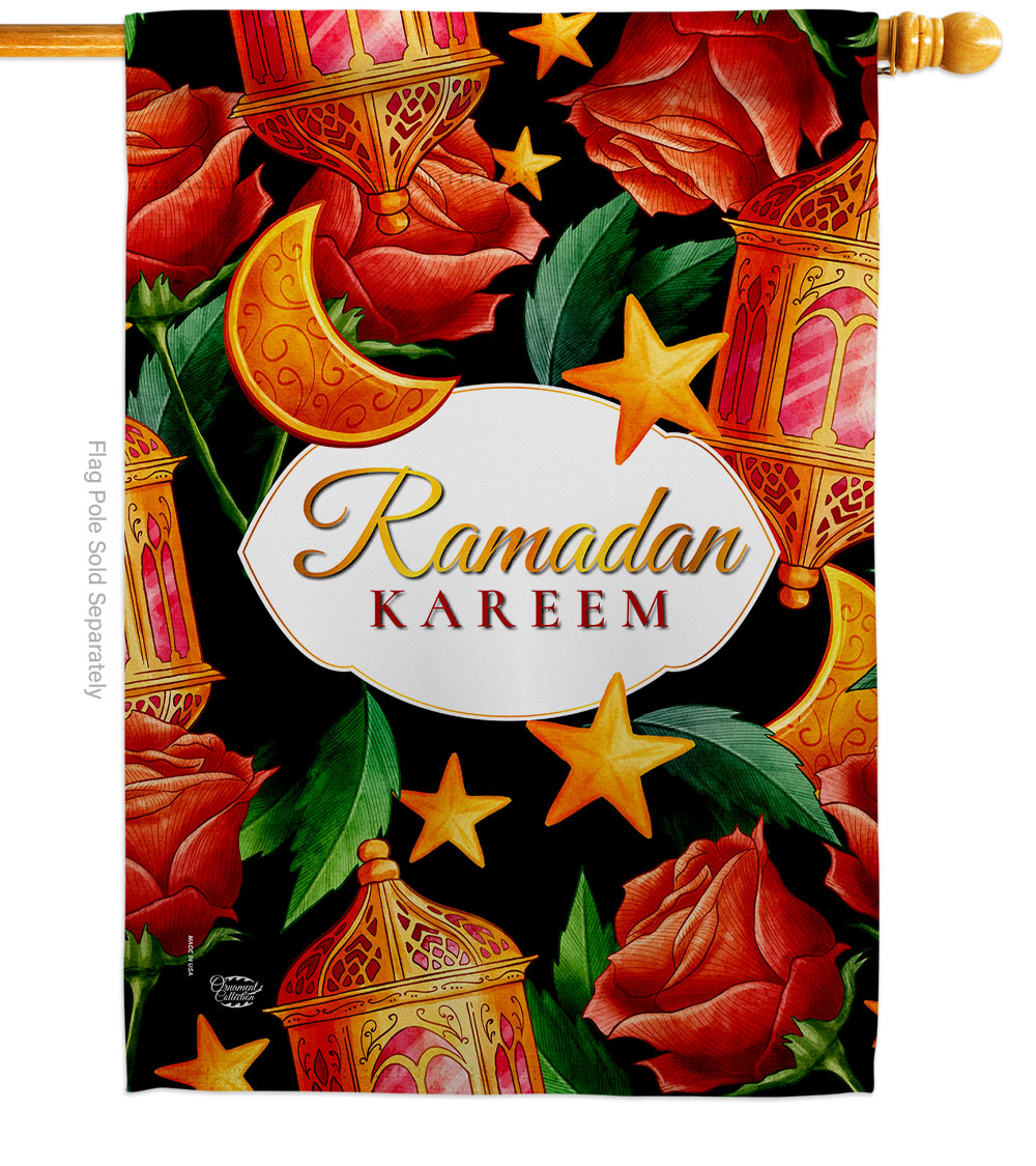 Ramadhan Month Religious Ramadan Double-Sided Garden Decorative House Flag, Multi Color