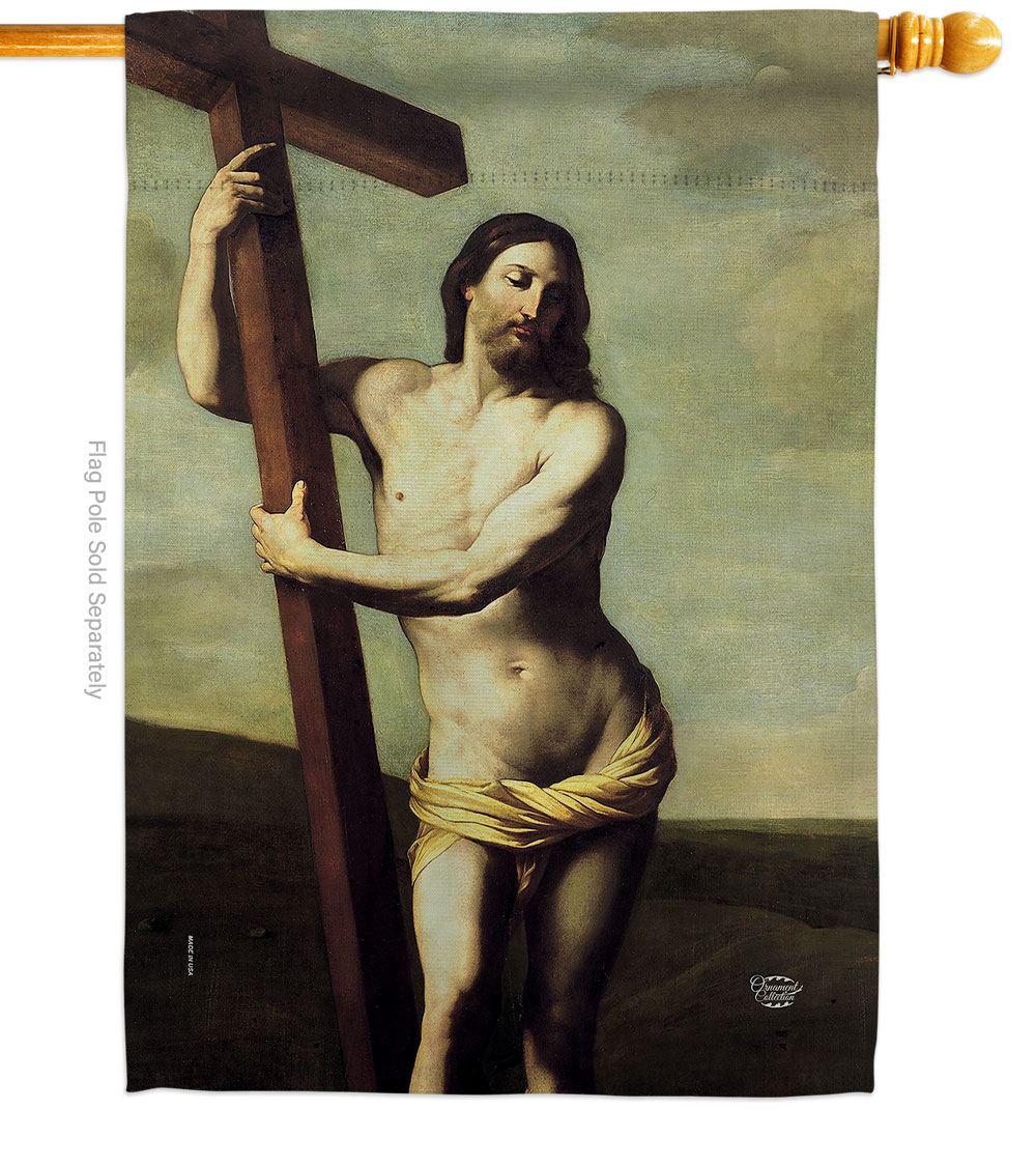 H192551-BO Risen Christ Religious Faith Double-Sided Garden Decorative House Flag, Multi Color