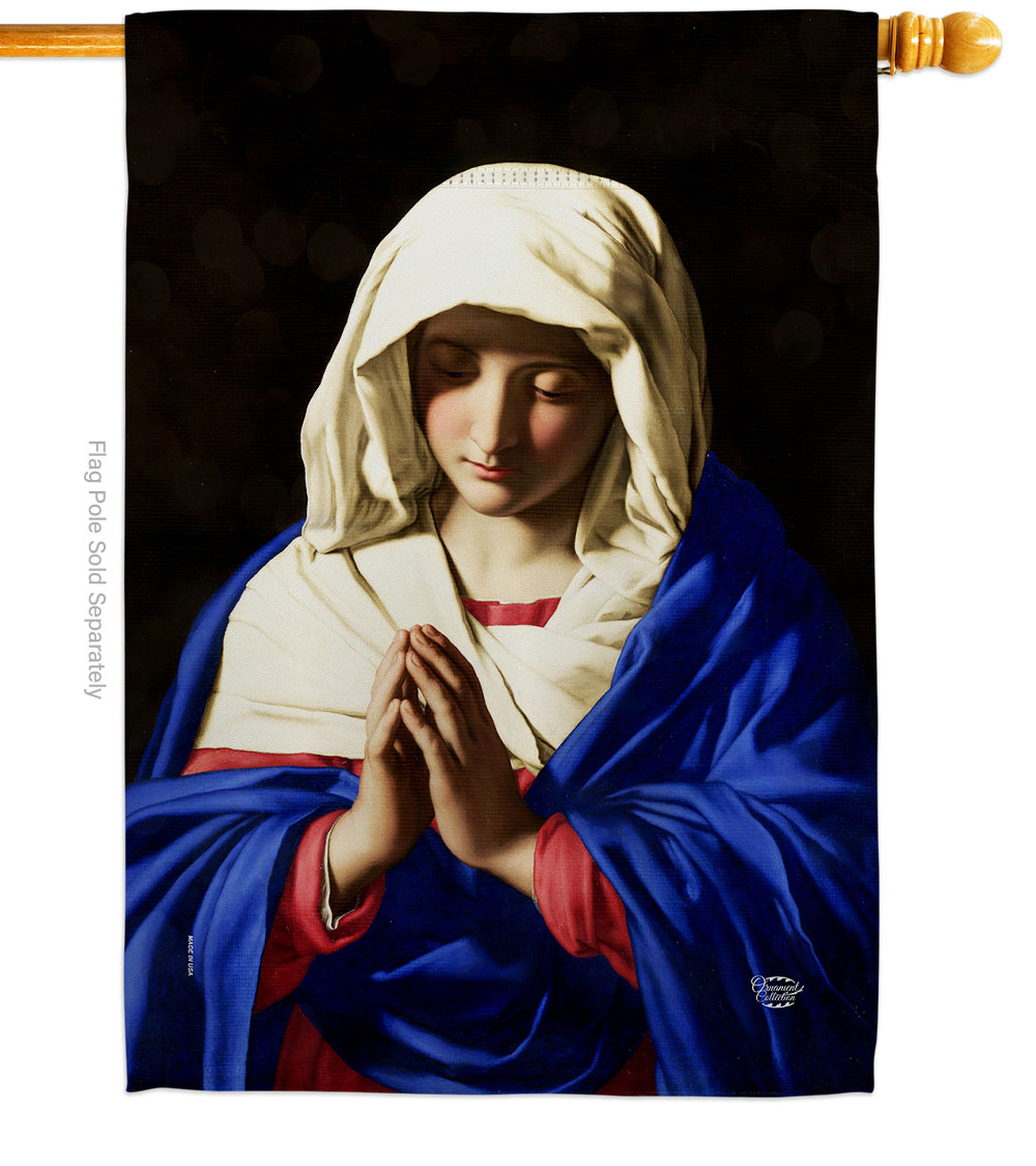 Virgin in Prayer Religious Faith Double-Sided Garden Decorative House Flag, Multi Color