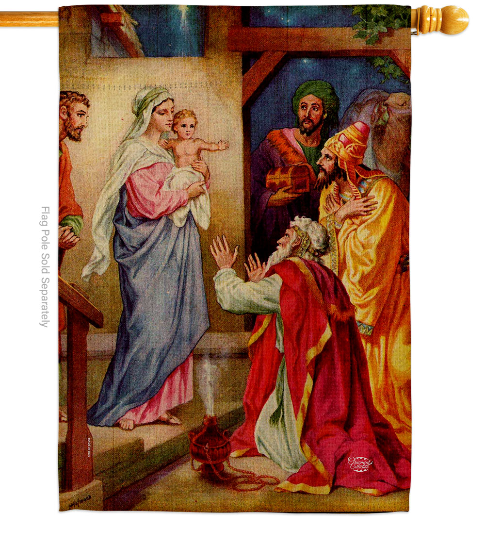 H192564-BO The Visit of Wise Men Religious Faith Double-Sided Garden Decorative House Flag, Multi Color