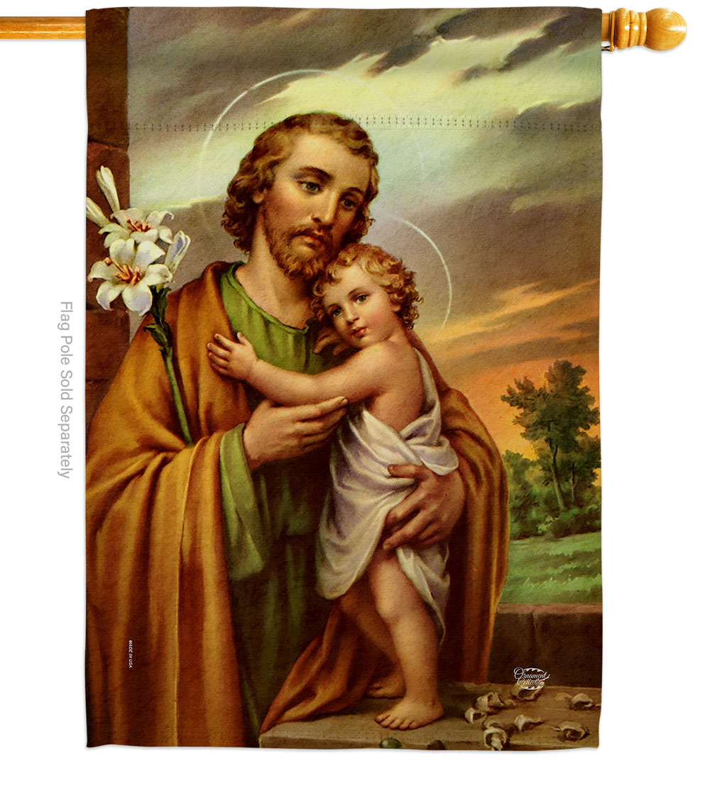 Joseph Jesus Religious Faith Double-Sided Garden Decorative House Flag, Multi Color