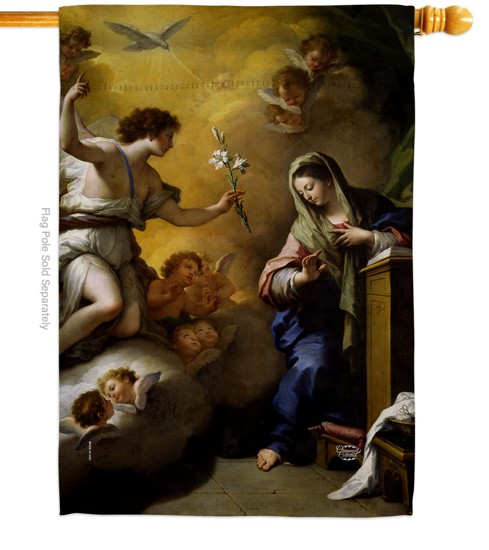H192623-BO Feast of the Annunciation Religious Faith Double-Sided Garden Decorative House Flag, Multi Color