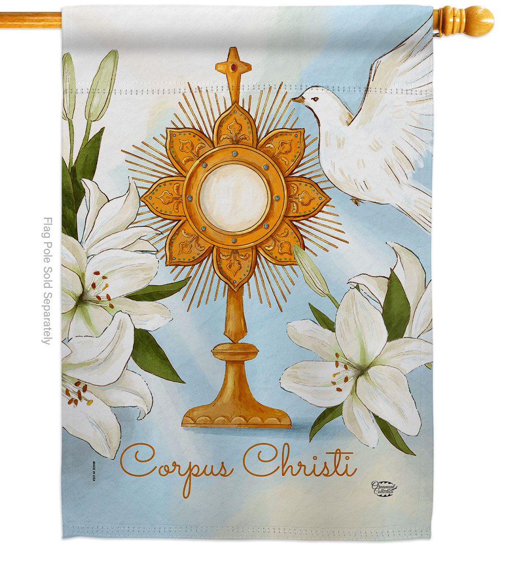 Corpus Christi Religious First Communion Double-Sided Garden Decorative House Flag, Multi Color