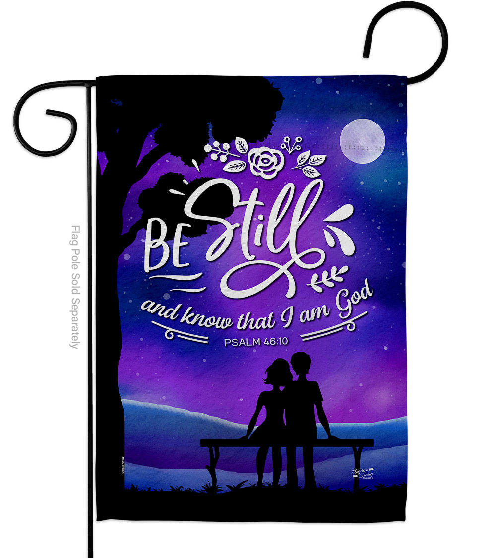 Be Still Religious Bible Verses Double-Sided Decorative Garden Flag, Multi Color