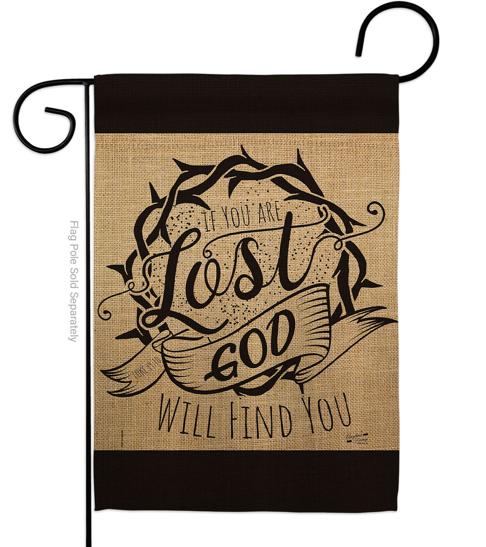 G135255-BO God will find you Religious Bible Verses Double-Sided Decorative Garden Flag, Multi Color