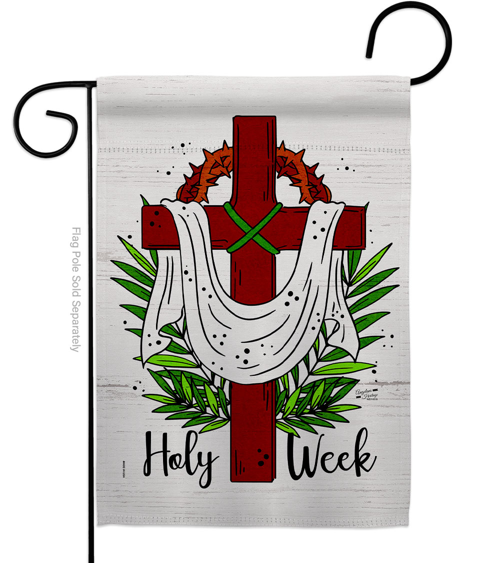 G135446-BO Holy Week Religious Double-Sided Decorative Garden Flag, Multi Color