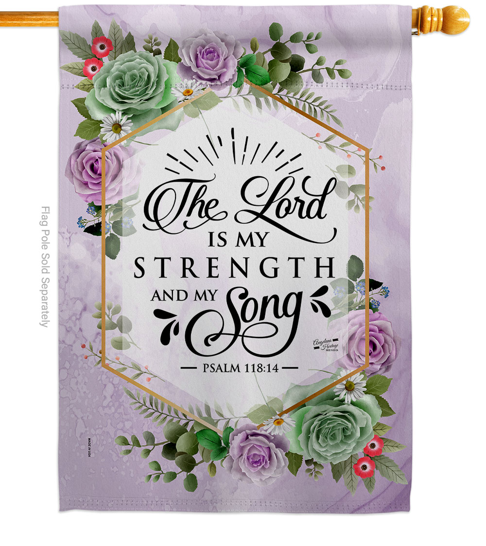 The Lord is My Stength Religious Bible Verses Double-Sided Garden Decorative House Flag, Multi Color