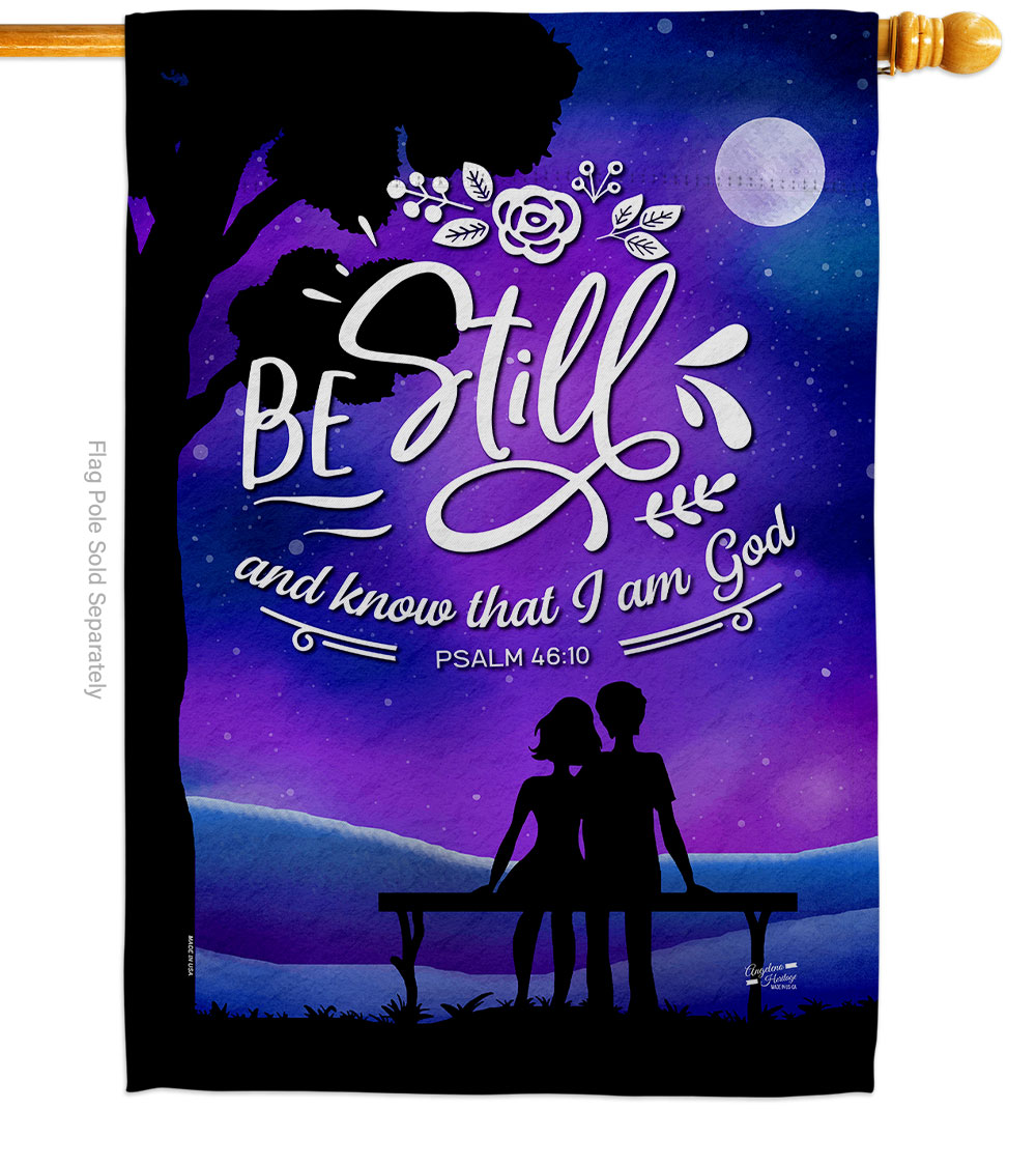 Be Still Religious Bible Verses Double-Sided Garden Decorative House Flag, Multi Color