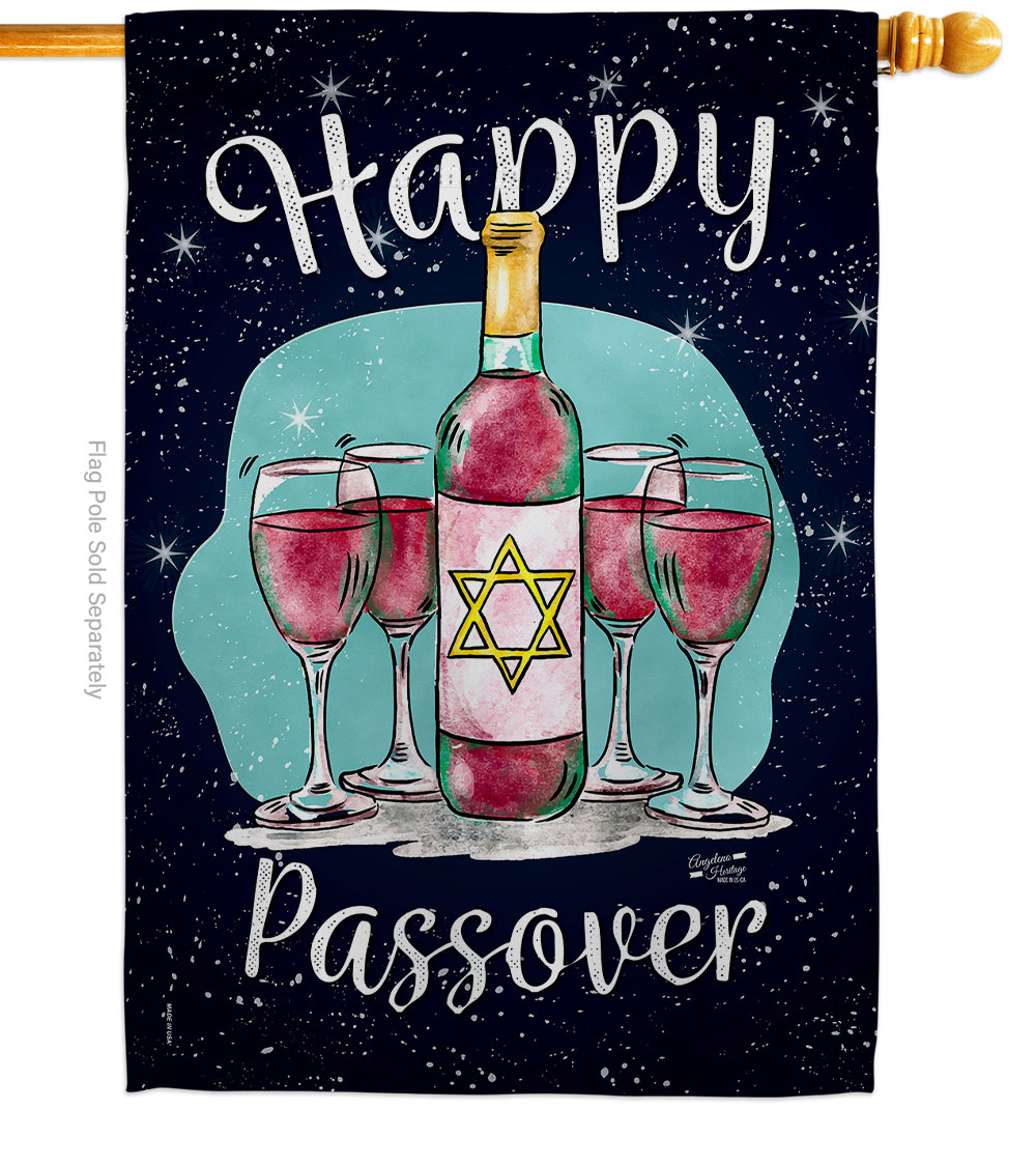 Happy Passover Religious Double-Sided Garden Decorative House Flag, Multi Color