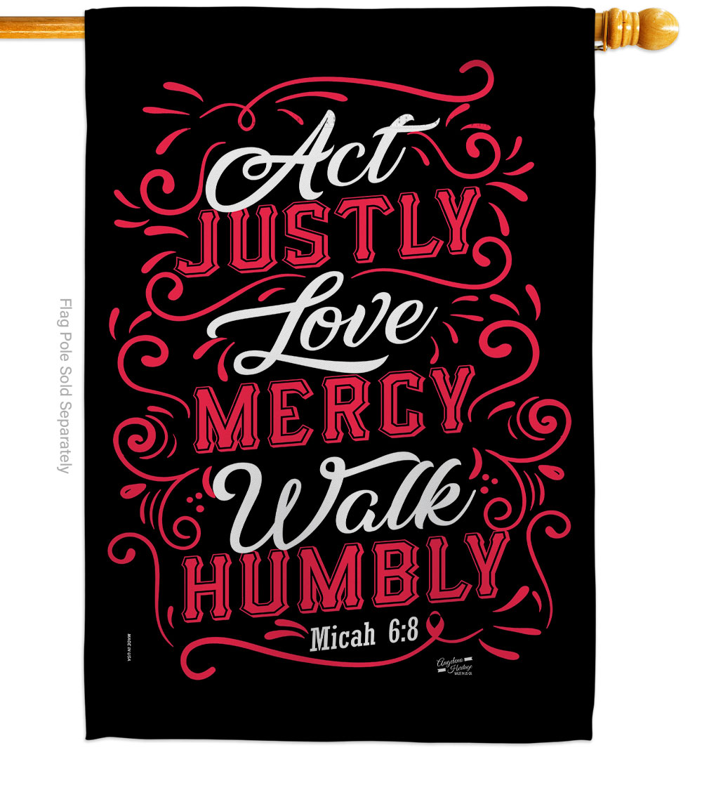 H137254-BO Act Love Walk Religious Bible Verses Double-Sided Garden Decorative House Flag, Multi Color
