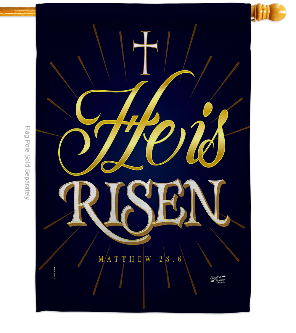 He is Risen Religious Bible Verses Double-Sided Garden Decorative House Flag, Multi Color
