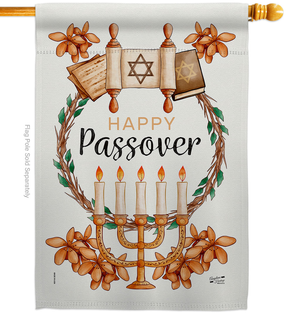 Passover Religious Double-Sided Garden Decorative House Flag, Multi Color