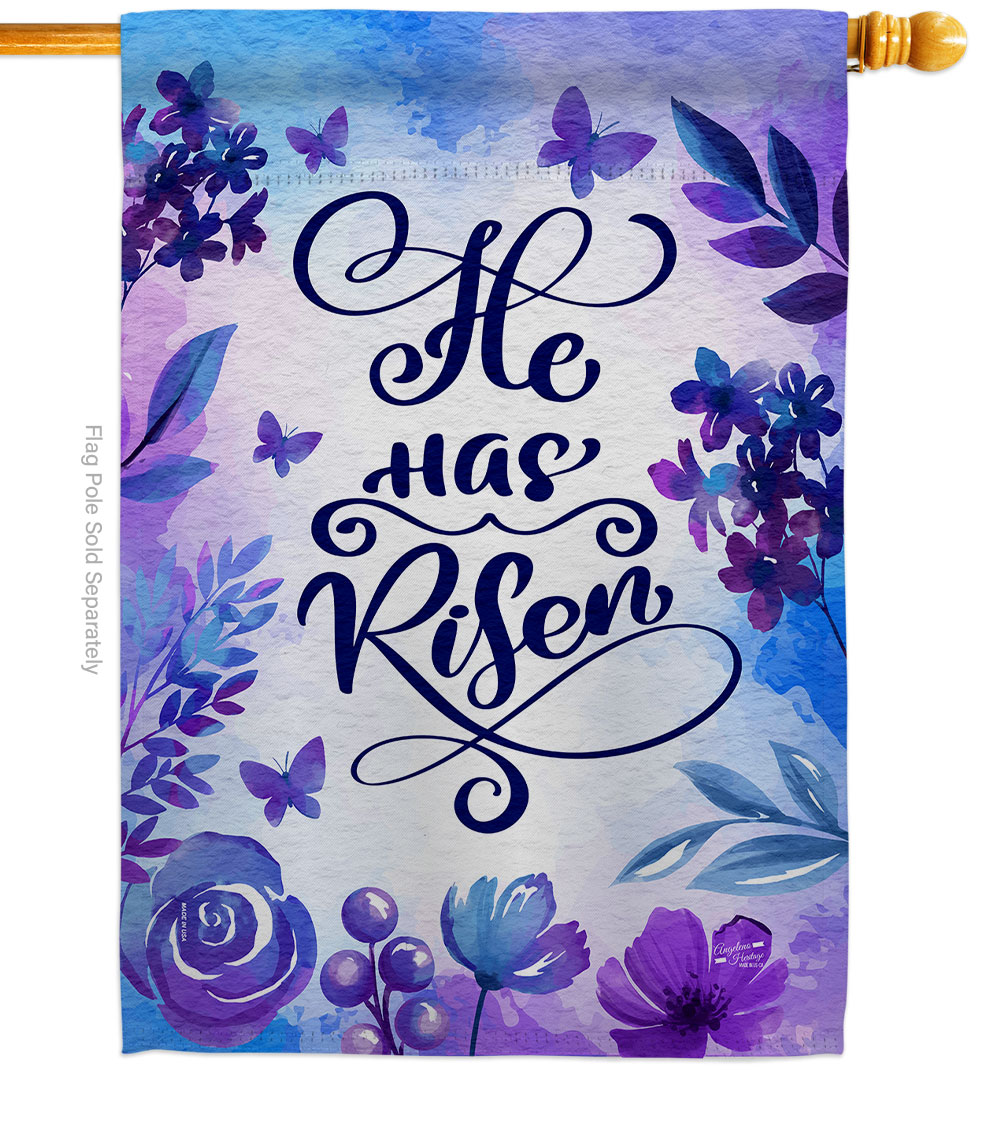 He has Risen Religious Faith Double-Sided Garden Decorative House Flag, Multi Color