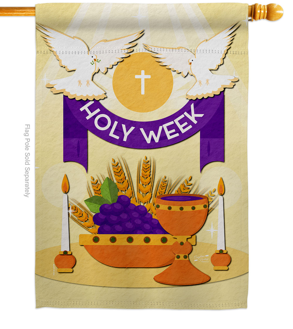 Holy Week Religious Faith Double-Sided House Flag, Multi Color