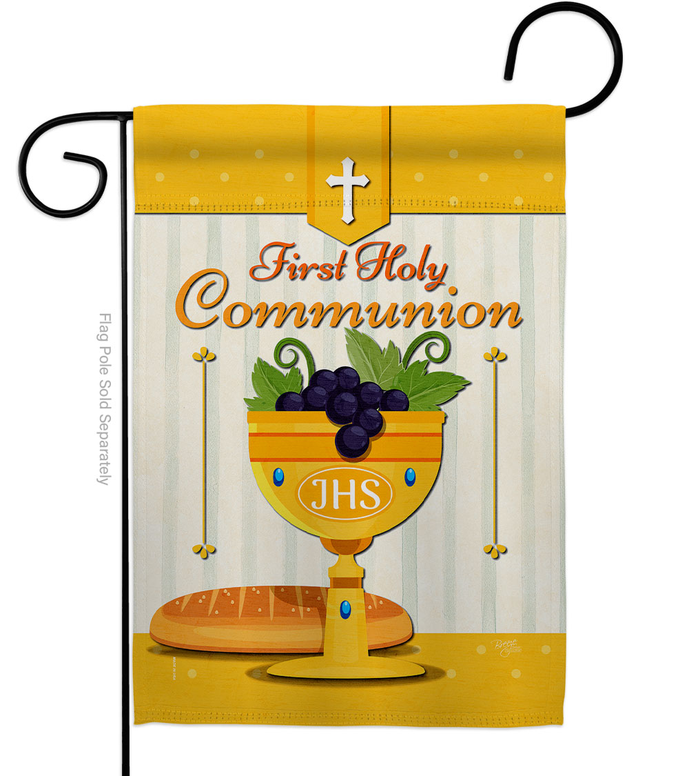 Holy Communion Religious Faith Double-Sided Decorative Garden Flag, Multi Color