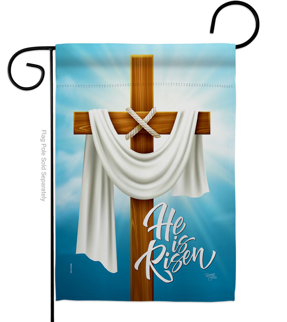 G153079-BO He is Risen Religious Faith Double-Sided Decorative Garden Flag, Multi Color