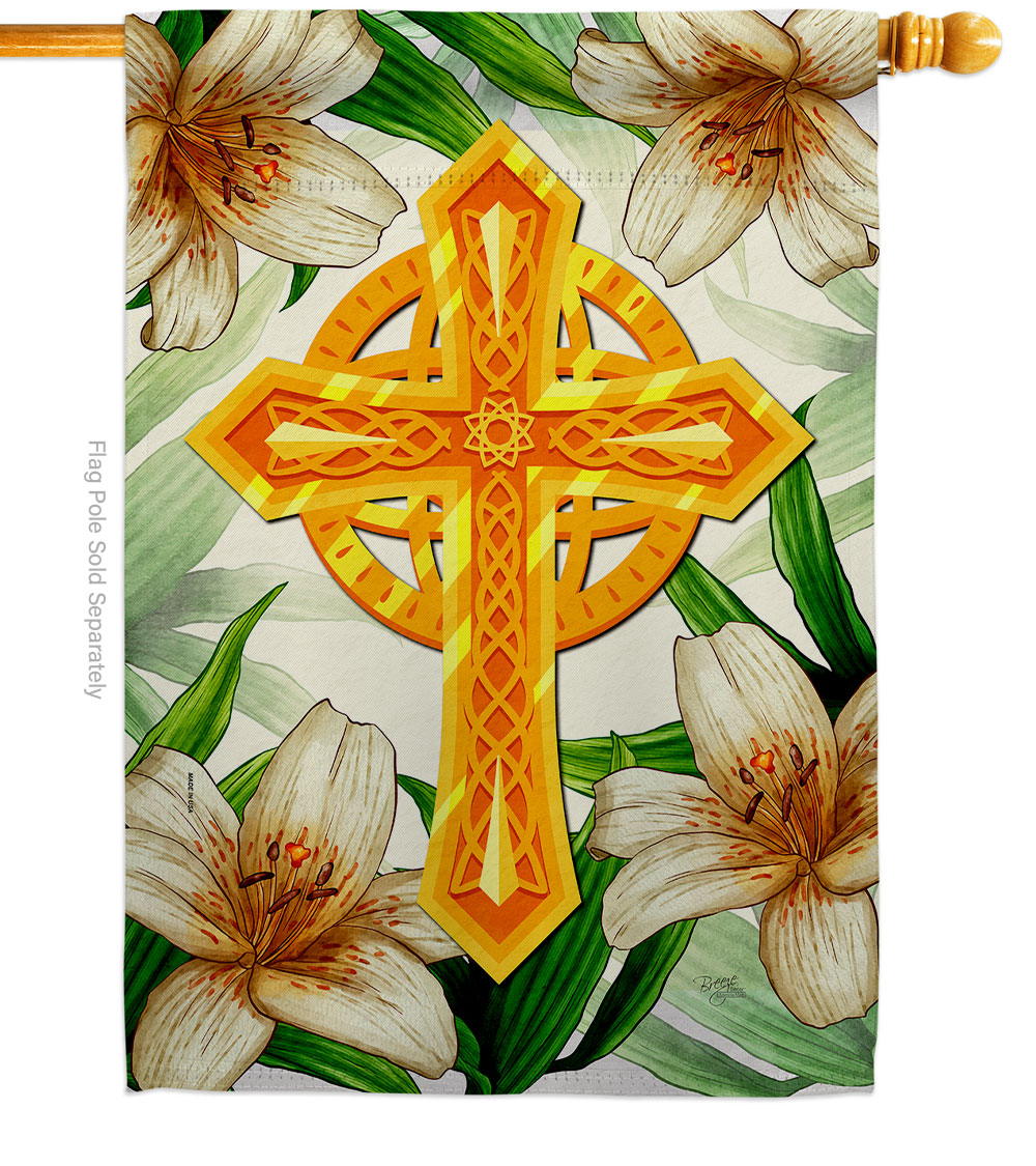 Cross Religious Faith Double-Sided Garden Decorative House Flag, Multi Color