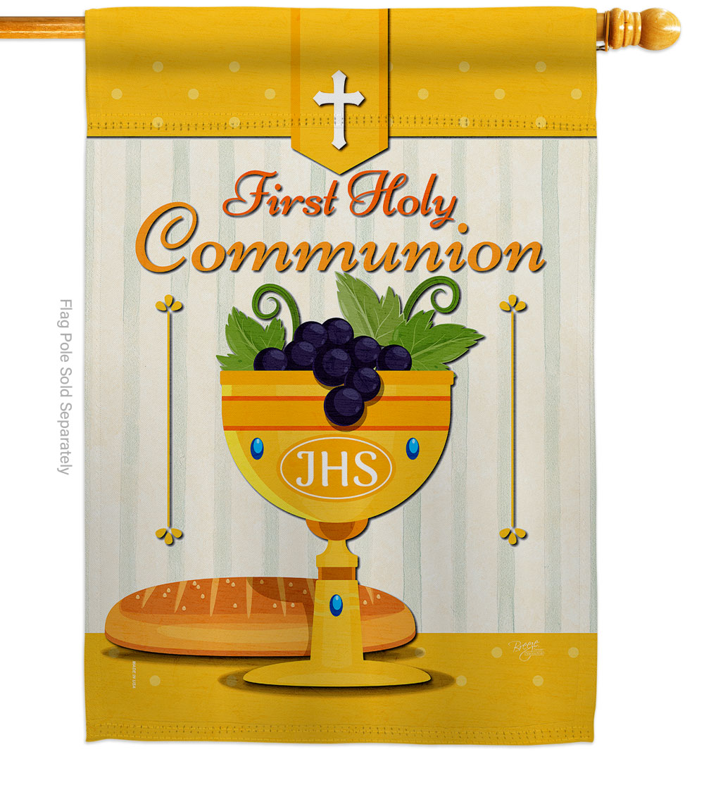 Holy Communion Religious Faith Double-Sided Garden Decorative House Flag, Multi Color