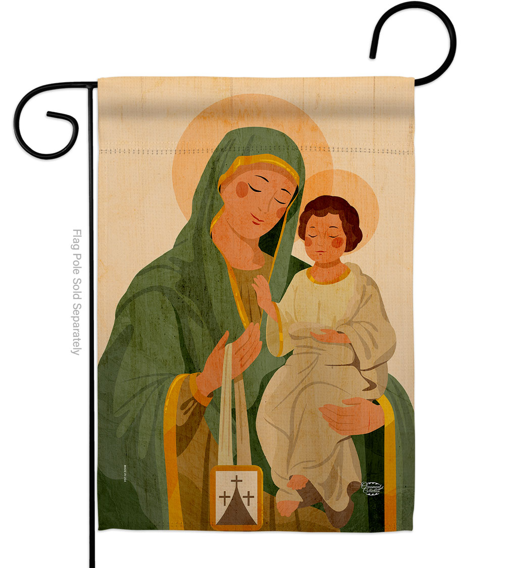 Virgin Mary & Child Religious Faith Double-Sided Decorative Garden Flag, Multi Color