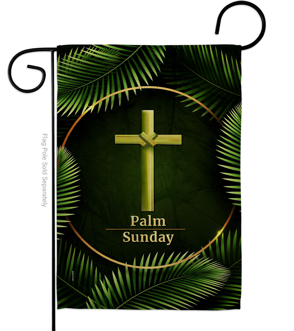 Palm Sunday Religious Faith Double-Sided Decorative Garden Flag, Multi Color