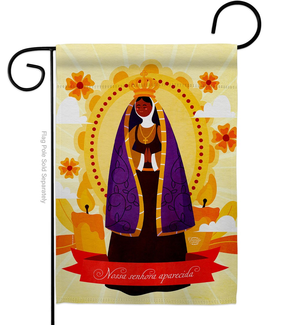 G190073-BO Our Lady of Aparecida Religious Faith Double-Sided Decorative Garden Flag, Multi Color