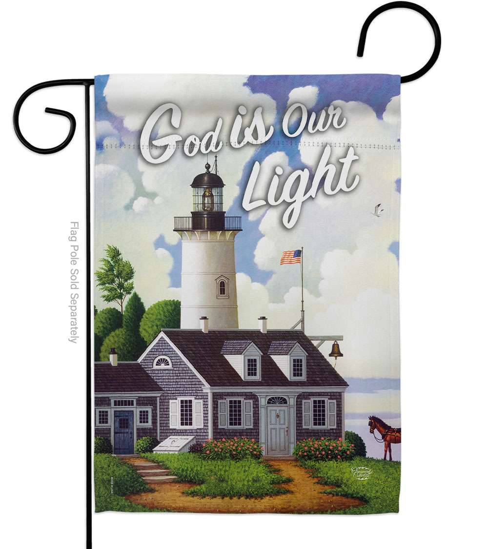 God is Our Light Religious Bible Verses Double-Sided Decorative Garden Flag, Multi Color