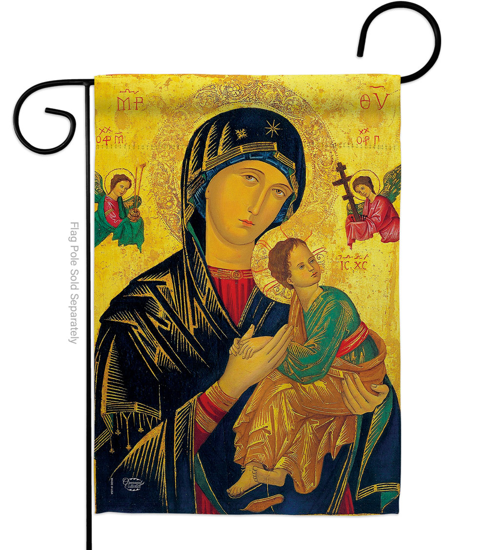 G192081-BO Our Lady of Perpetual Help Religious Faith Double-Sided Decorative Garden Flag, Multi Color