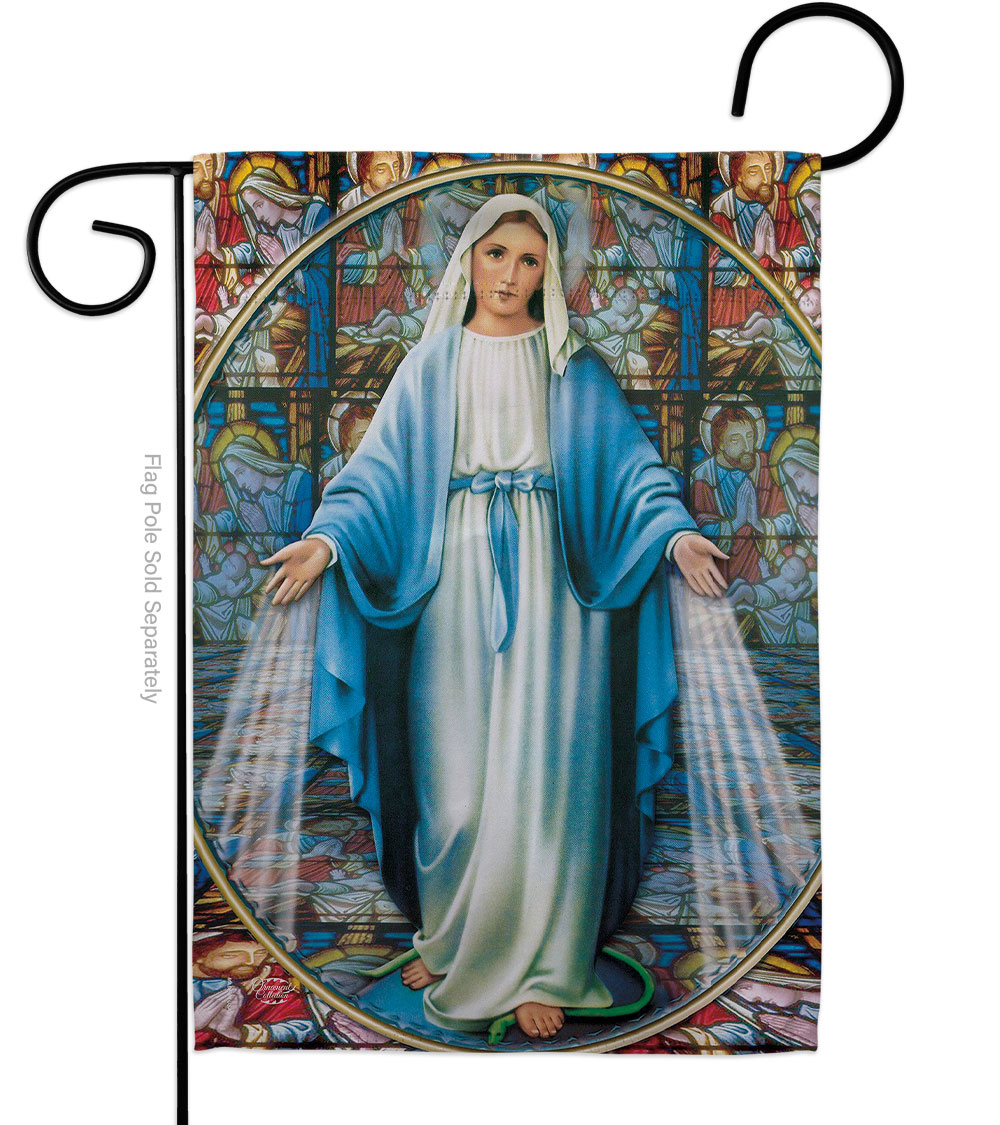 G192083-BO Our Lady of Grace Religious Faith Double-Sided Decorative Garden Flag, Multi Color