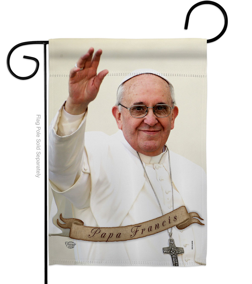 Papa Francis Religious Faith Double-Sided Decorative Garden Flag, Multi Color