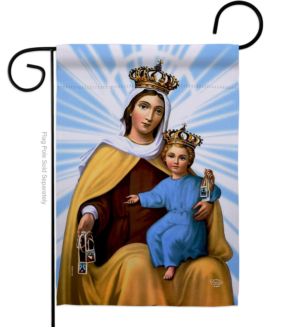 Our Lady of Mount Carmel Religious Faith Double-Sided Decorative Garden Flag, Multi Color
