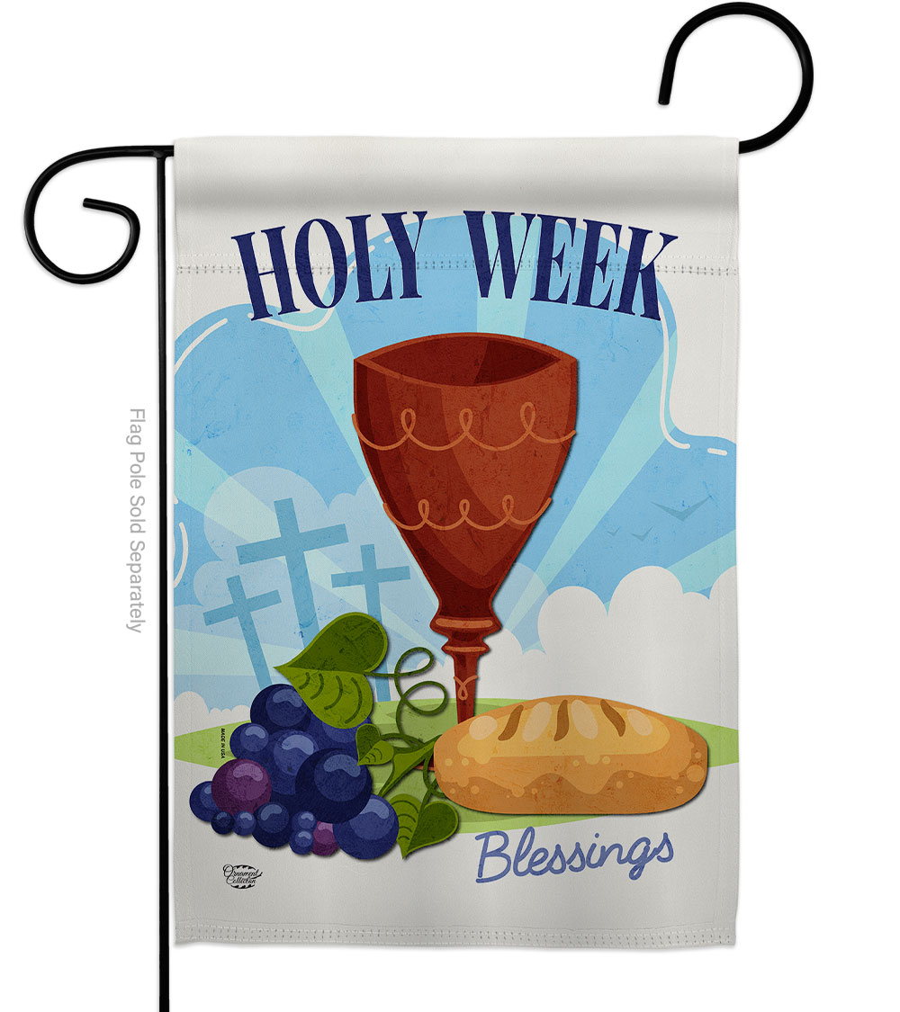 Holy Week Religious Faith Double-Sided Decorative Garden Flag, Multi Color