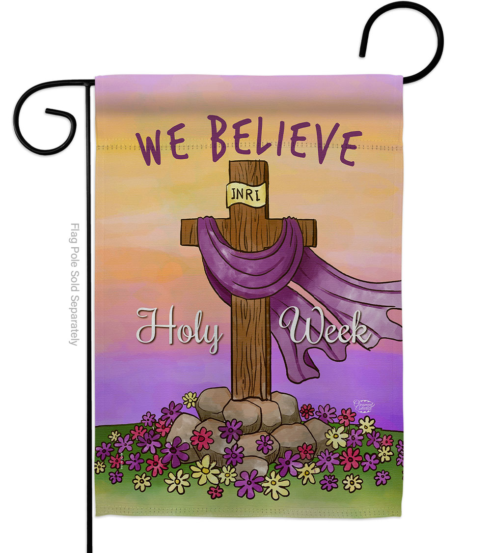 We Belive Religious Faith Double-Sided Decorative Garden Flag, Multi Color