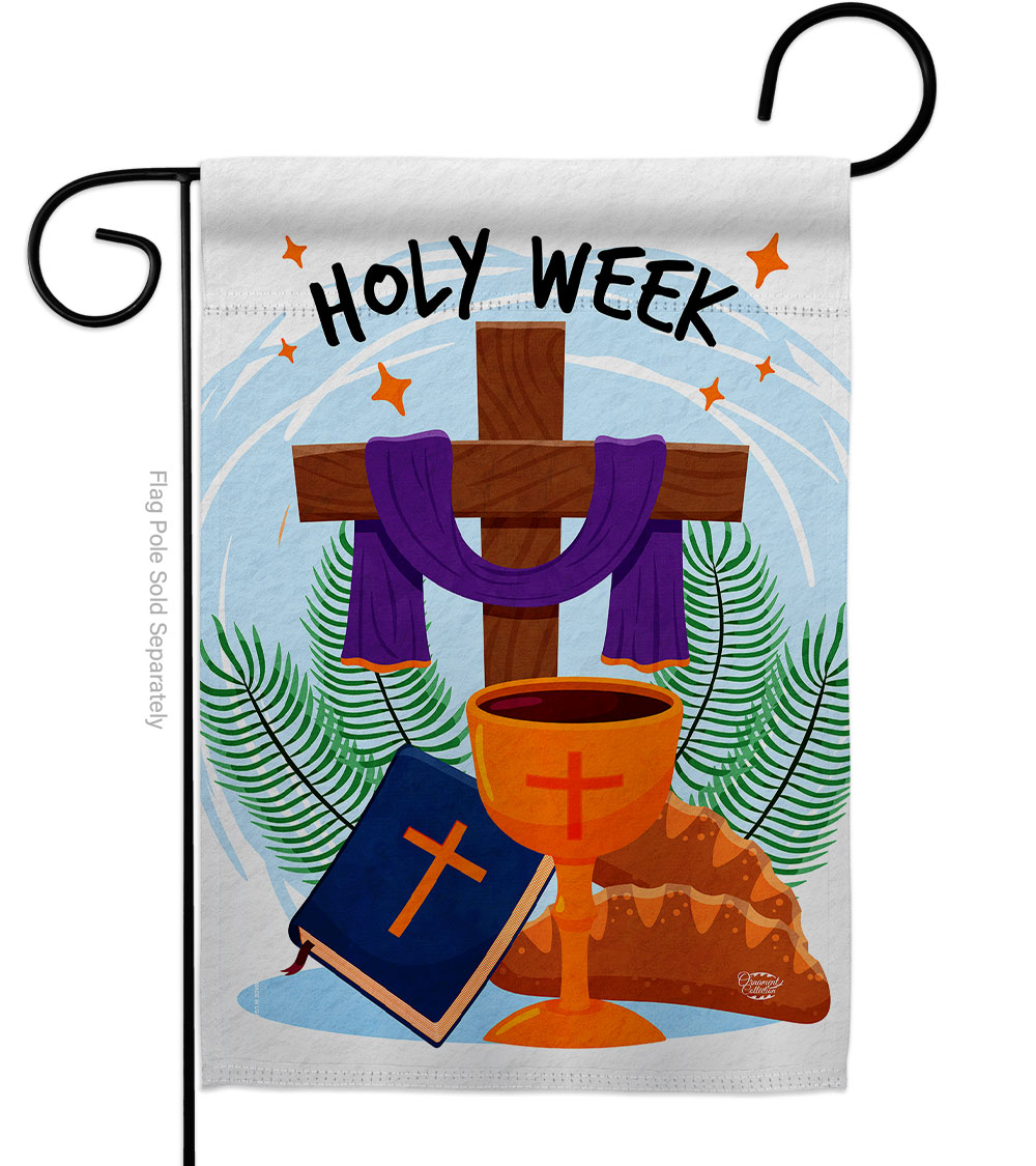 Holy Week Religious Faith Double-Sided Decorative Garden Flag, Multi Color
