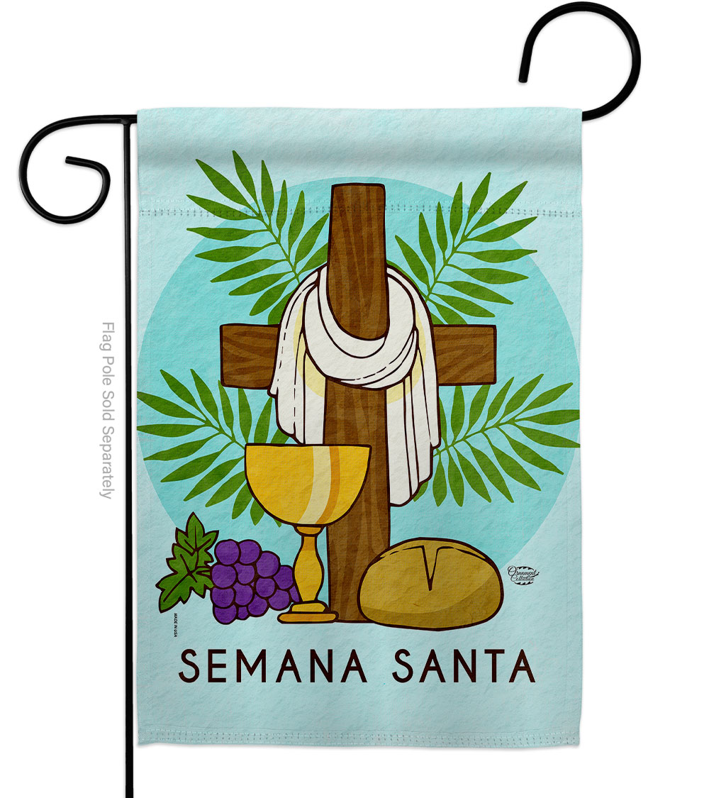 Blessing Semana Santa Religious Faith Double-Sided Decorative Garden Flag, Multi Color