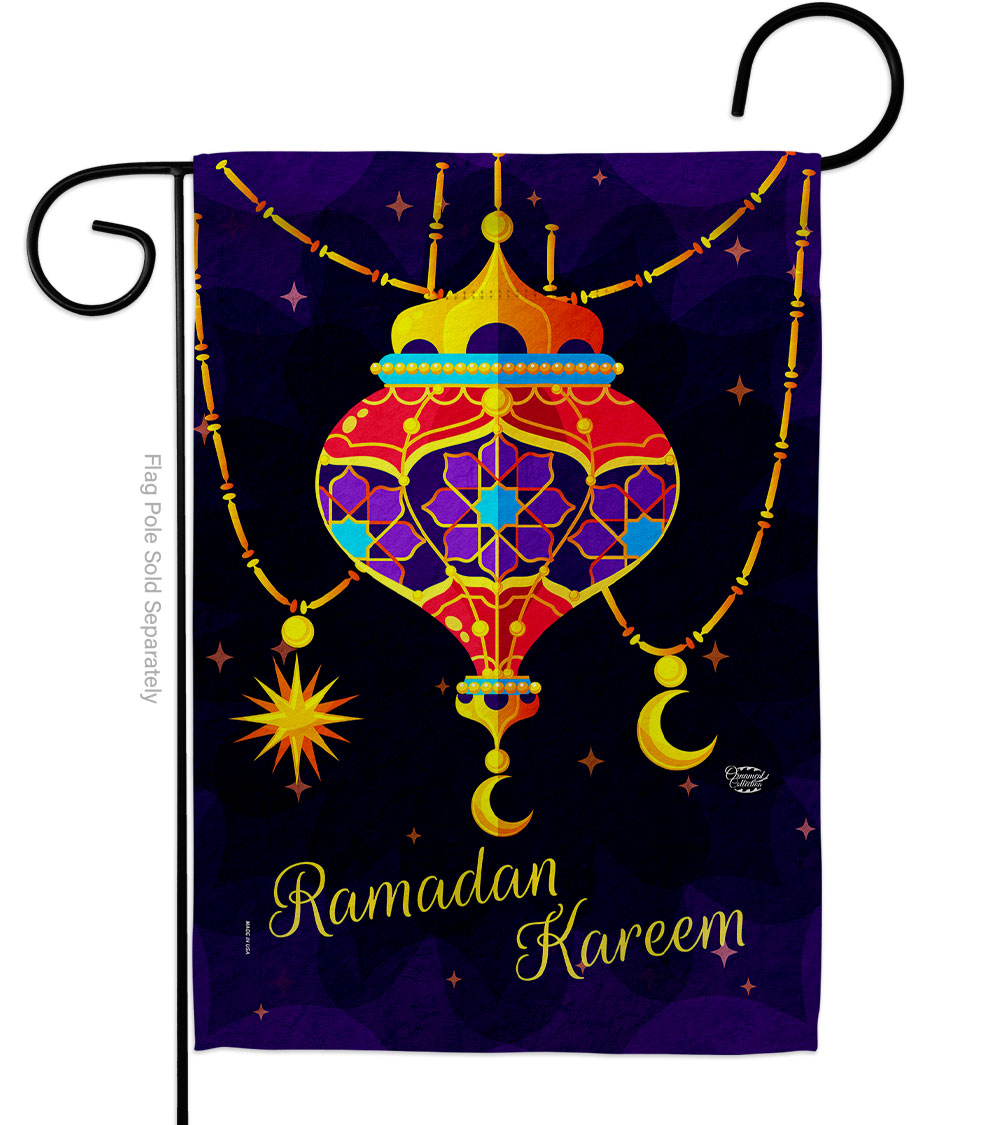 Ramadan Greeting Religious Double-Sided Decorative Garden Flag, Multi Color