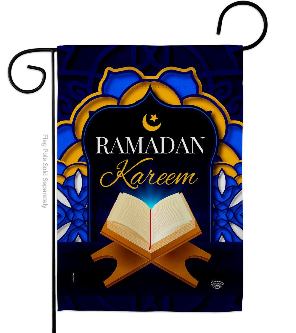 Happy Ramadan Religious Double-Sided Decorative Garden Flag, Multi Color