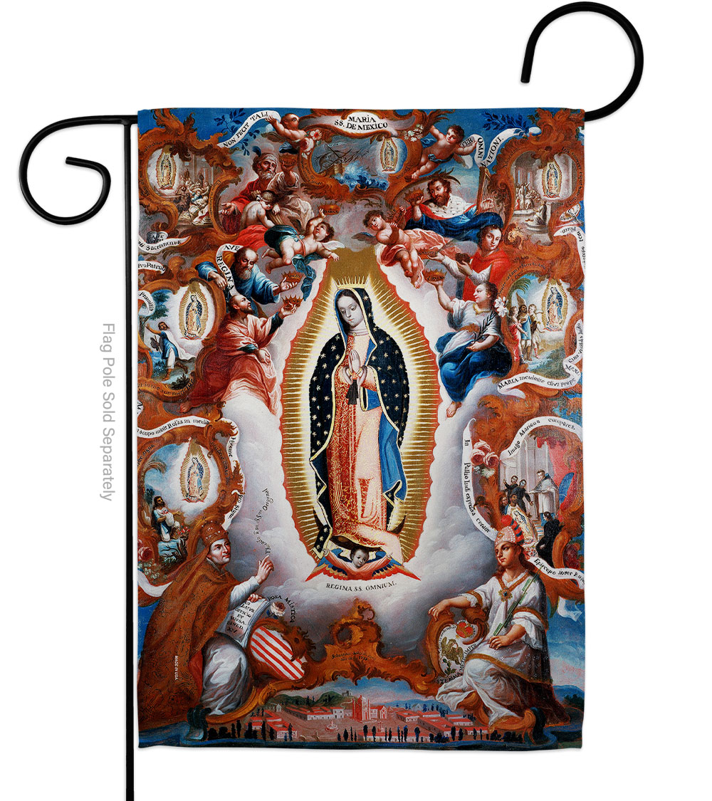 G192511-BO Virgin of Guadalupe Religious Faith Double-Sided Decorative Garden Flag, Multi Color