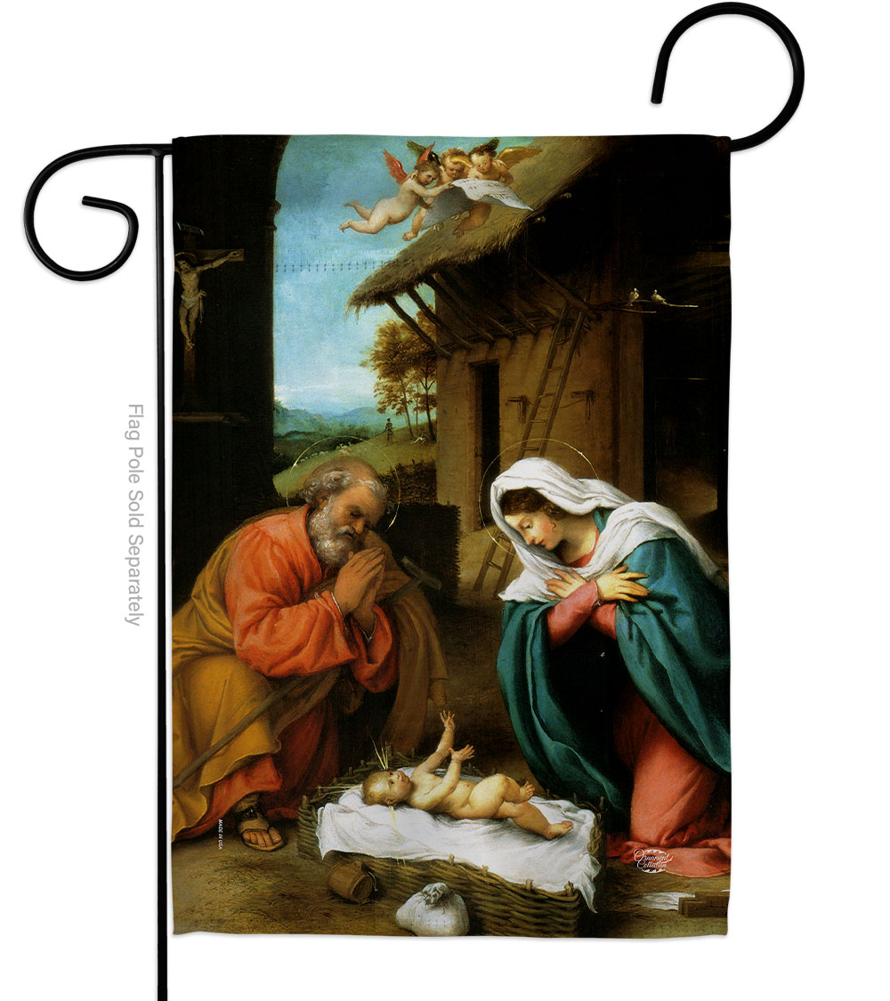 The Nativity Religious Faith Double-Sided Decorative Garden Flag, Multi Color