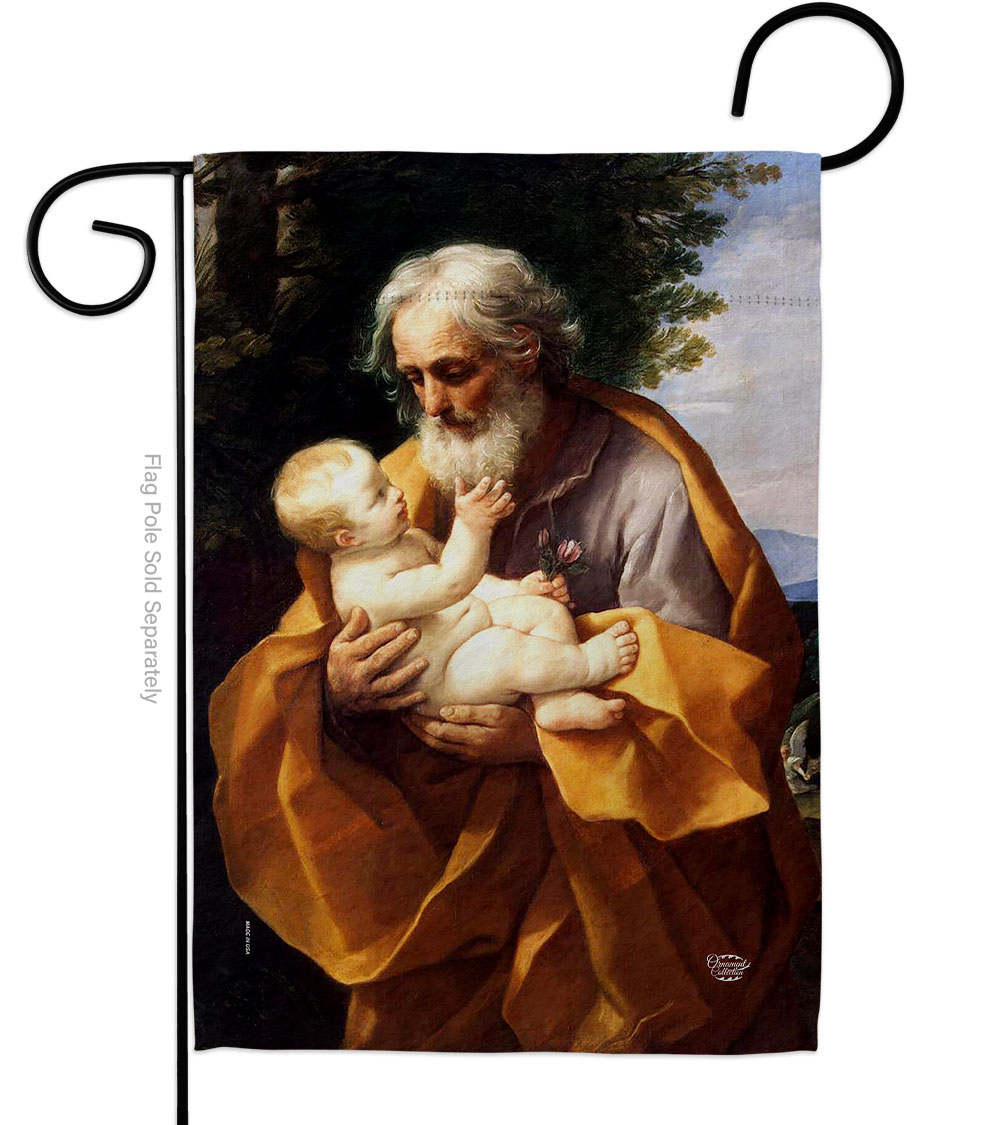 St Joseph & Christ Child Religious Faith Double-Sided Decorative Garden Flag, Multi Color