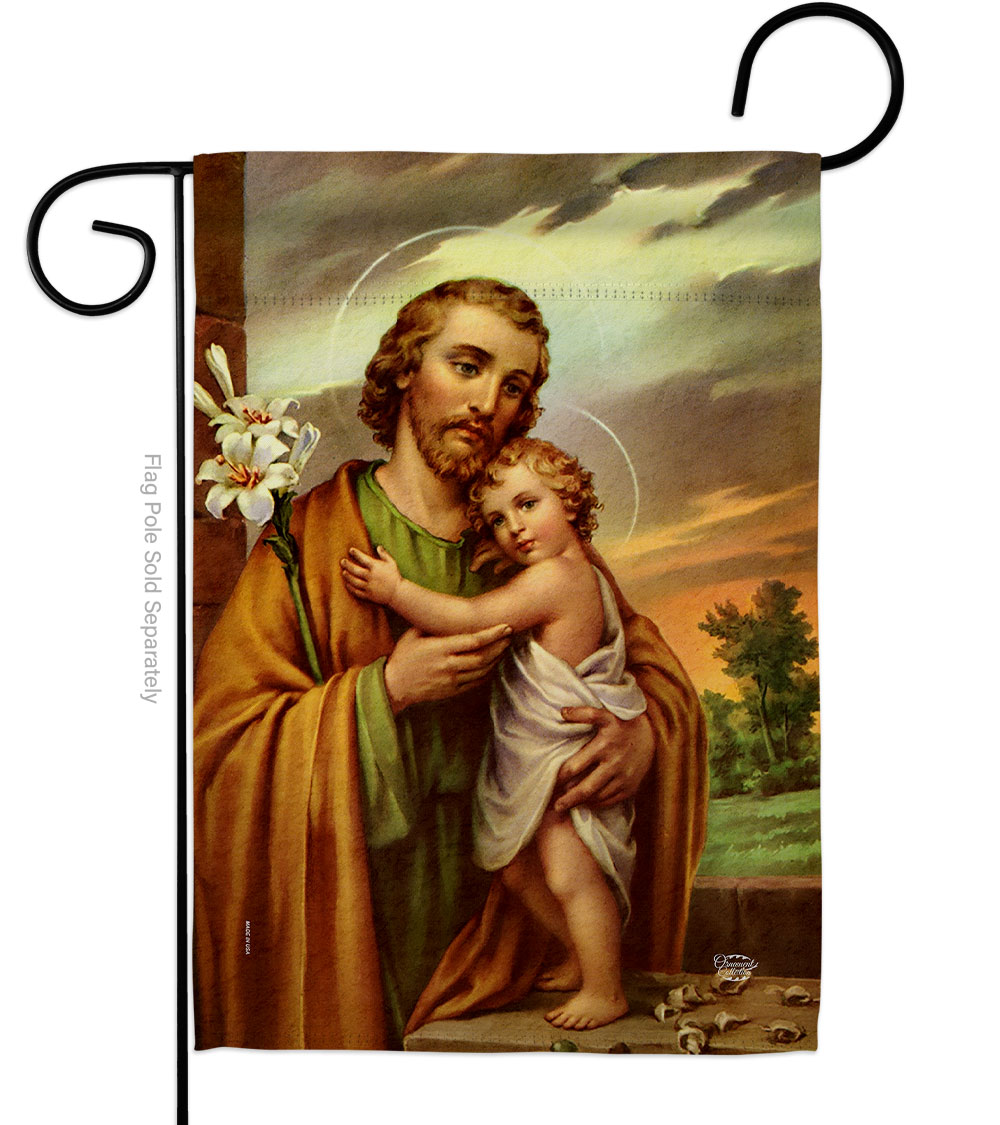 G192596-BO Joseph Jesus Religious Faith Double-Sided Decorative Garden Flag, Multi Color